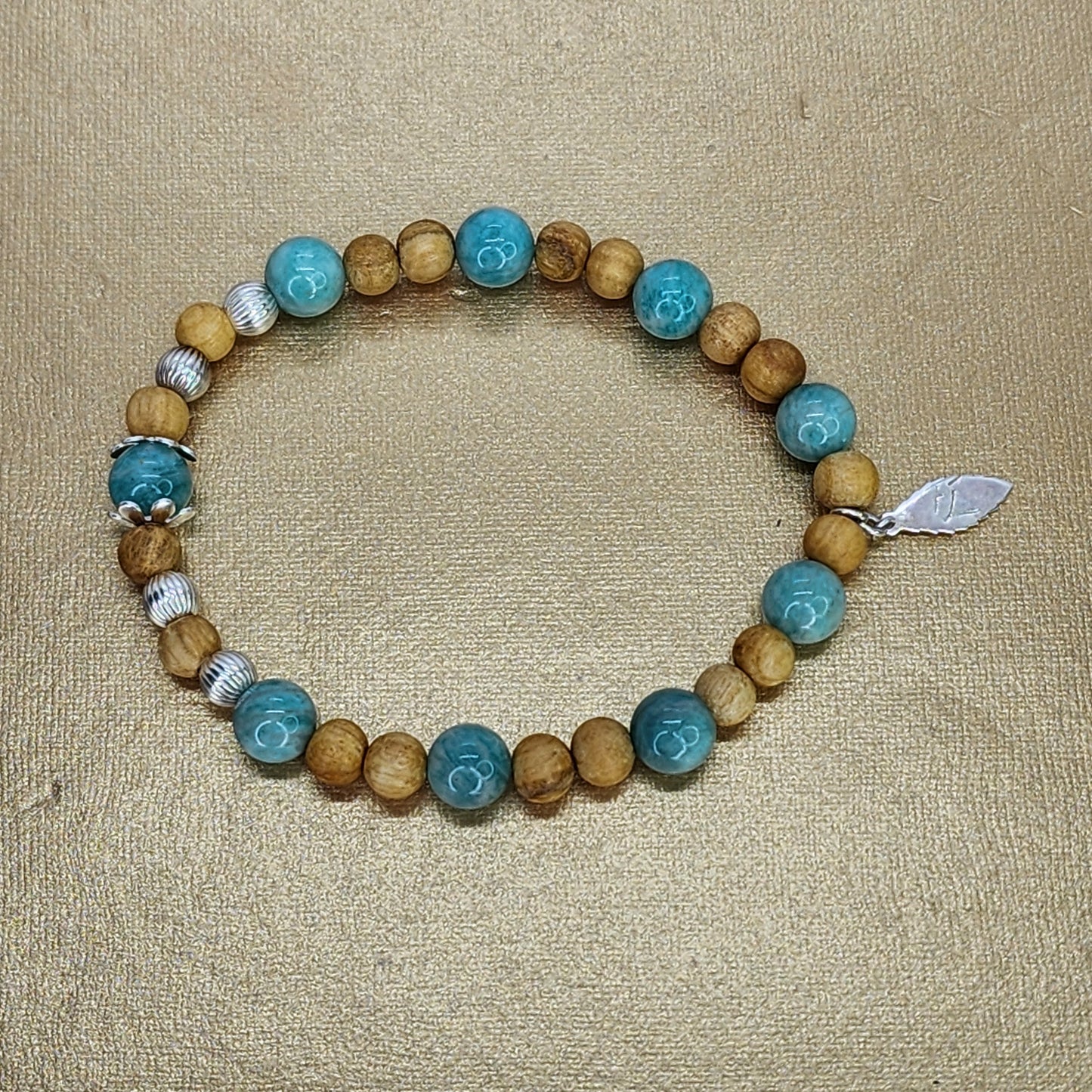 Bracelet Enchantement et Sérénité – Amazonite, Palo Santo & Argent Fée de Laurier