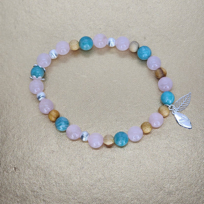 Bracelet L'Eveil d'Anliz - Palo Santo - Quartz - Amazonite  & Argent Fée de Laurier