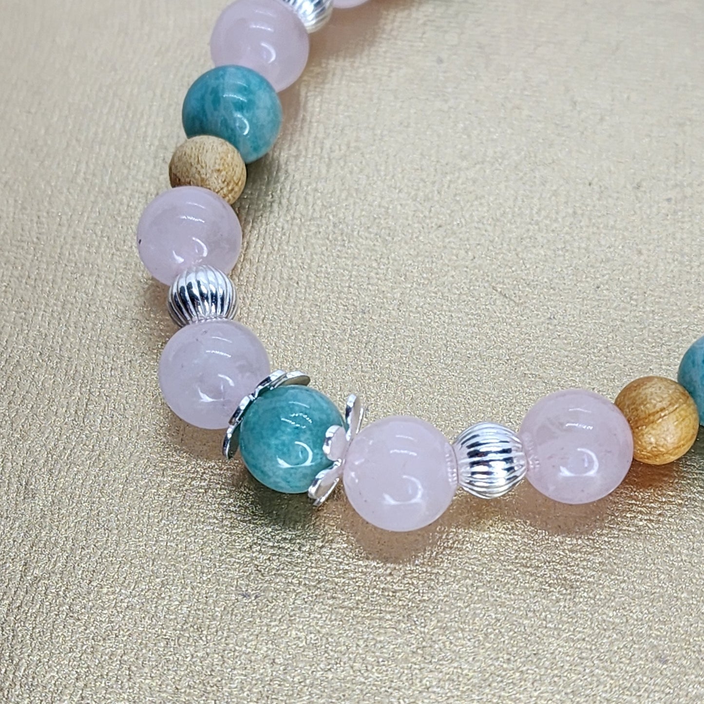 Bracelet L'Eveil d'Anliz - Palo Santo - Quartz - Amazonite  & Argent Fée de Laurier