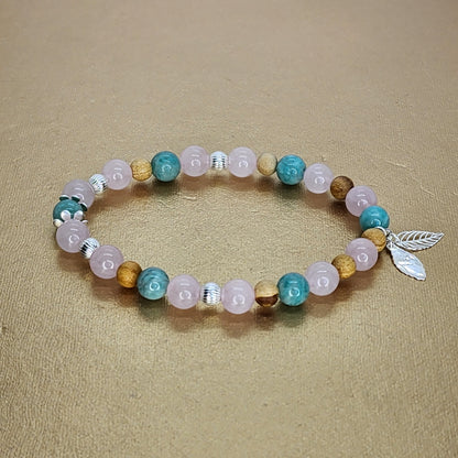 Bracelet L'Eveil d'Anliz - Palo Santo - Quartz - Amazonite  & Argent Fée de Laurier