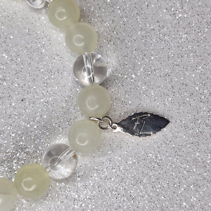 Bracelet Eveil Lumineux - Jade Verte - Cristal & Argent Fée de Laurier