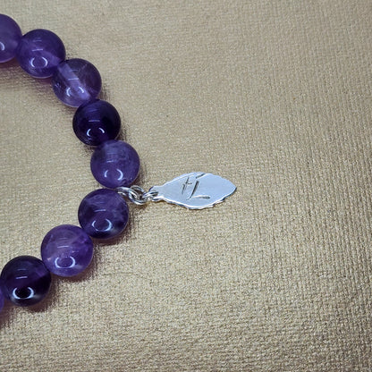Bracelet Bienveillance d'Ines - Améthyste - Sélénite - Argent Fée de Laurier
