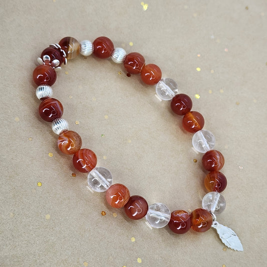 Bracelet Eclat Vital - Cornaline - Cristal & Argent 925 Fée de Laurier