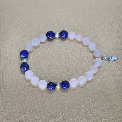 Bracelet Harmonie Sacrée – Quartz - Lapis Lazuli & Argent Fée de Laurier