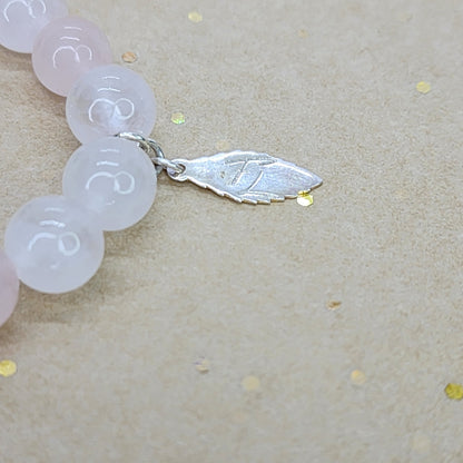 Bracelet Cœur de Lave – Quartz Rose - Lave - & Argent 925 Fée de Laurier