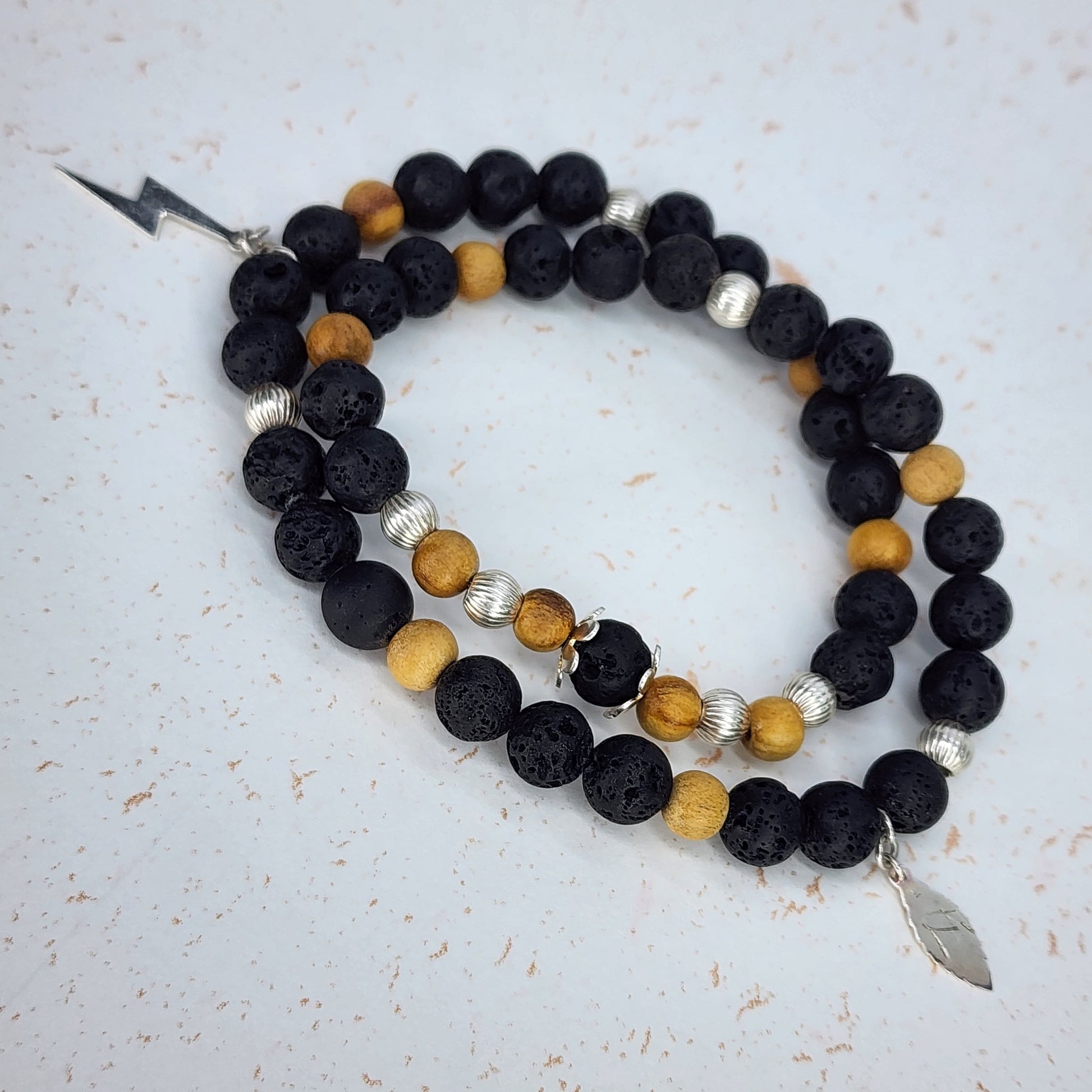 Energie Ancestral – Pierre de Lave, Palo Santo & Argent 925 Fée de Laurier