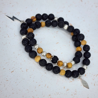 Energie Ancestral – Pierre de Lave, Palo Santo & Argent 925 Fée de Laurier